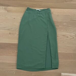 Abercrombie & Fitch High Waist Green Pencil Skirt with Slit